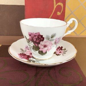 Royal Ascot Pink Floral Teacup And Saucer